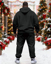 Big & Tall Men's Christmas Surprised Santa Claus Hoodie Set
